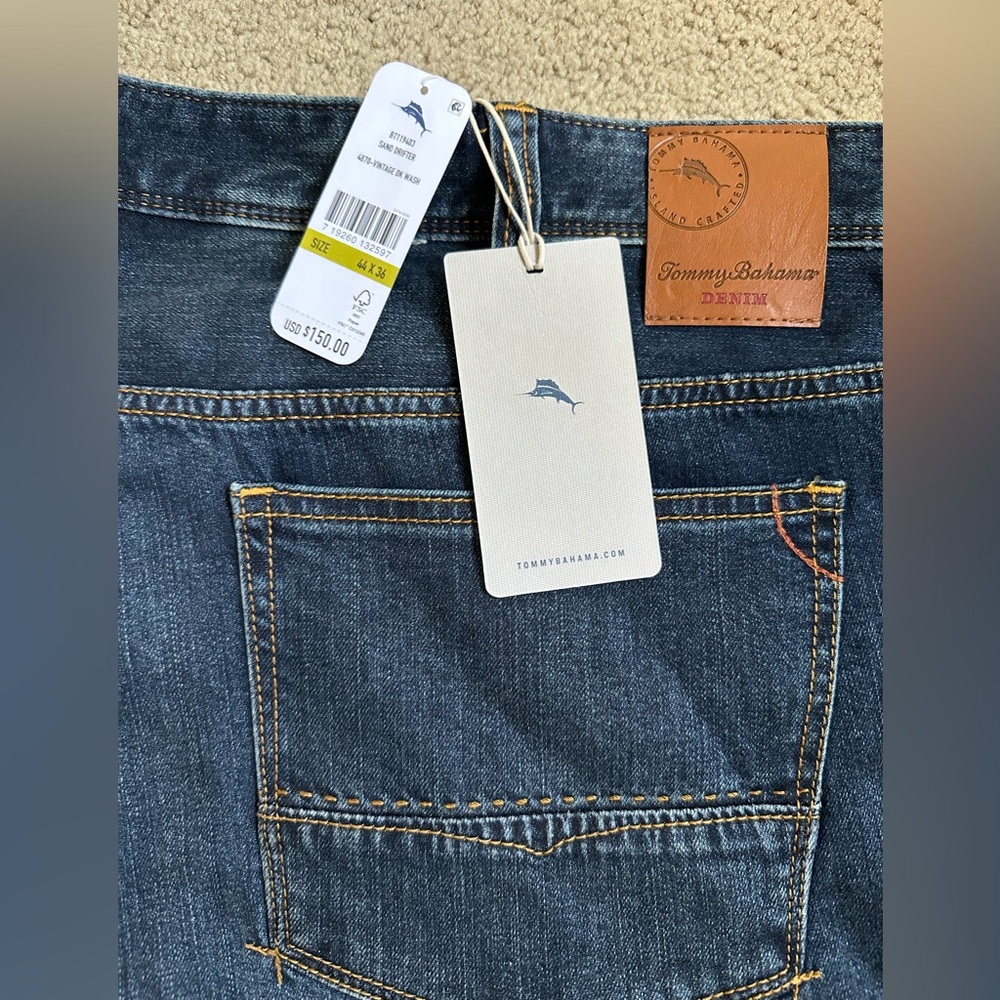 Tommy Bahama Sand Drifter Jeans 44x36 Big & Tall Dark Wash NWT Men’s - Picture 3 of 6